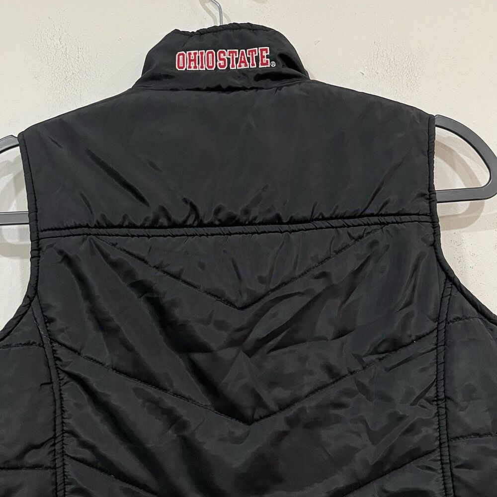 J America Women’s Ohio State Black Puffer Vest Size Small Varsity College - Picture 7 of 10